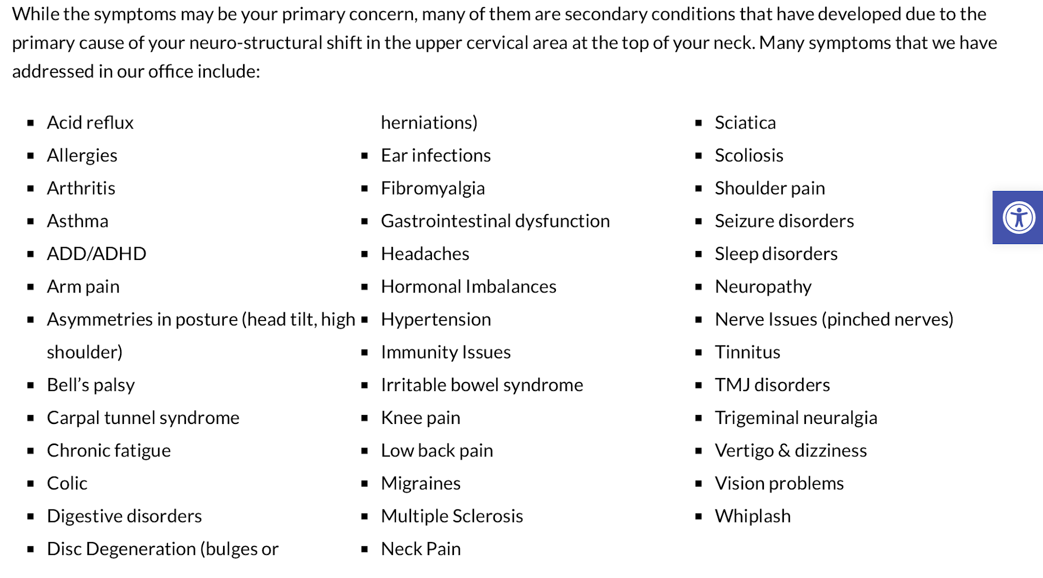 Conditions treated